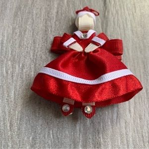🎀 Girls Mrs. Claus Hair Clip. New Xmas clip w/ Mrs. Santa 🎅 NWT